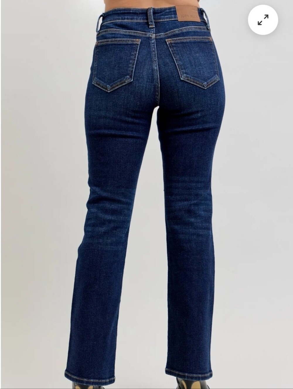 Judy Blue dark wash bootcut jeans subtle whiskering zip fly closure Size 7/28 - Picture 2 of 14